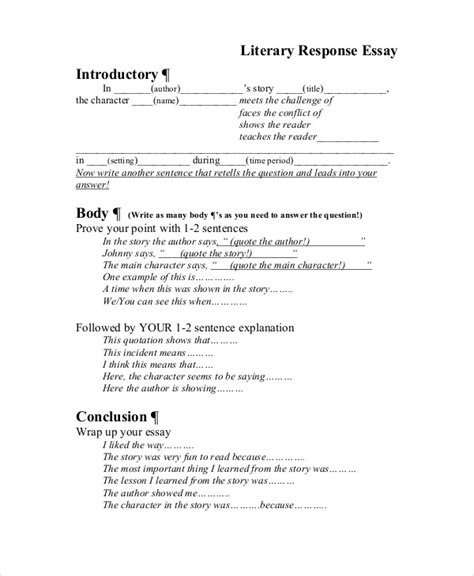 response essay samples  ms word