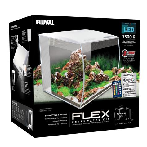 fl flex 15 gal glass aquarium kit white