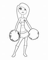 Cheerleader Coloring Drawing Cheerleaders Pages Pom Printable Poms Cheerleading Clipart Line Getdrawings Megaphone Library sketch template