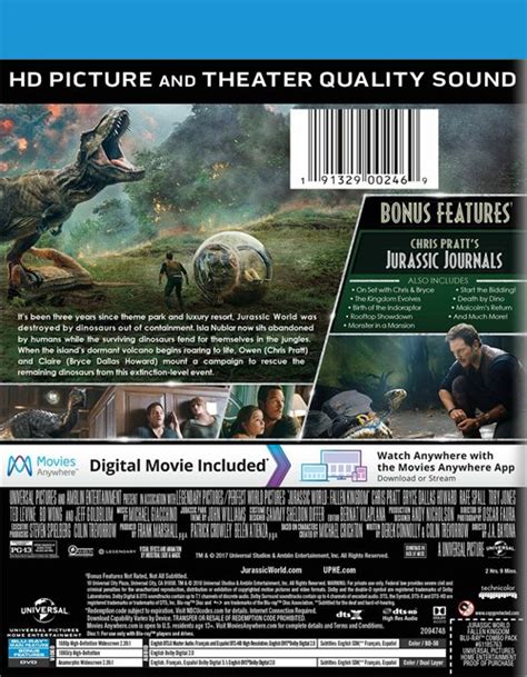 Jurassic World Fallen Kingdom Blu Ray Dvd Digital