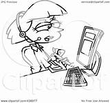 Secretary Cartoon Her Nails Filing Desk Toonaday Royalty Outline Illustration Rf Clip Leishman Ron Clipart 2021 sketch template