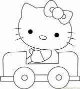 Kitty Hello Car Coloring Driving Pages Coloringpages101 sketch template