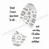 Footprint Footsteps Fathers Dads Ahundredaffections sketch template