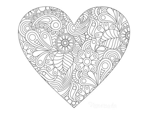printable heart coloring pages  adults