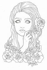 Coloring Pages Adult Adults Print Aesthetic Girls Printable Color Colouring Deviantart Sheets Book Books Drawing Line Eyes Drawings Lines Draw sketch template