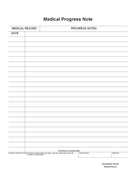 printable blank progress note template  printable template