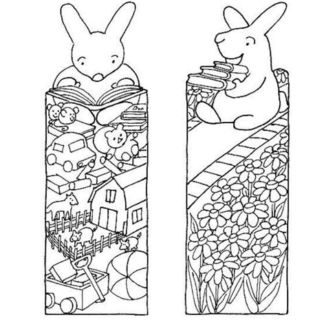 bunny printable bookmarks  color allfreepapercraftscom