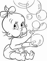 Coloring Pages Baby Bubble Printable Bubbles Girl Blowing Clipart Print Girls Pacifier Kids Cute Babe Balloons Colouring Sheets Color Getcolorings sketch template