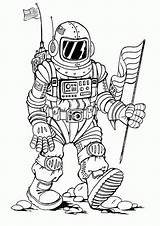Kleurplaten Ruimtevaart Kleurplaat Animaatjes Astronaut Outer Jong Oud sketch template