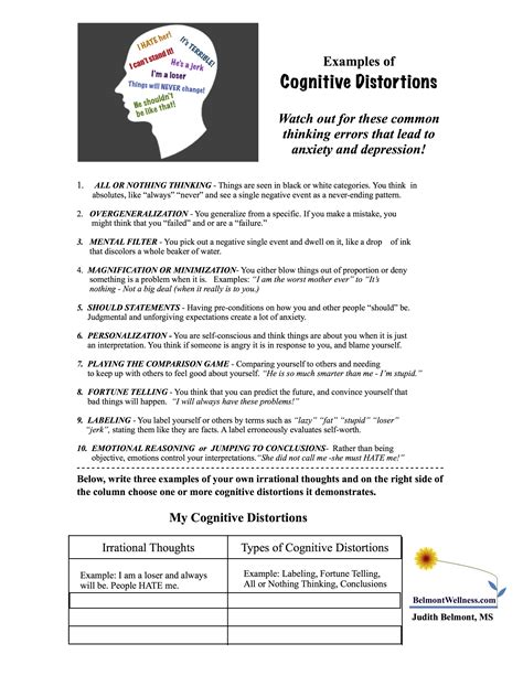 mental health printable worksheets