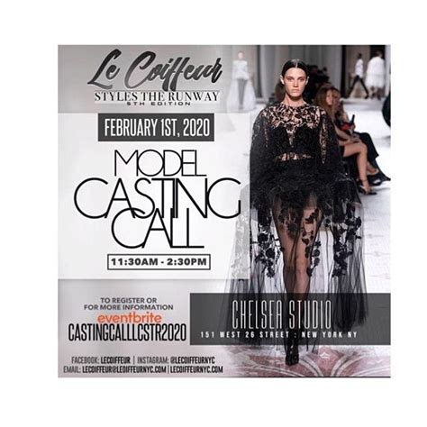 Free Model Casting Call Le Coiffeur Style The Runway 2020 Lcstr