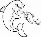 Dolphin Coloring Pages Baby Cartoon Drawing Dolphins Printable Easy Line Mother Getdrawings Miami Beluga Animals Spinner Pickup Getcolorings Winter Bottlenose sketch template