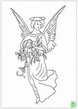 Angel Coloring Angels Christmas Dinokids Print Close Pages Colouring sketch template