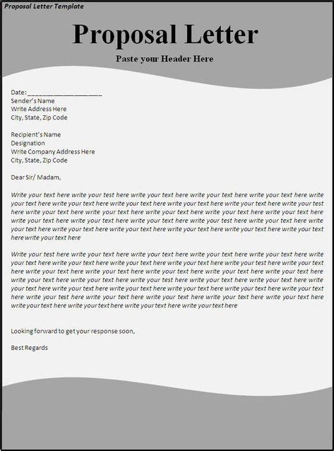 proposal letter templates proposal letter business letter