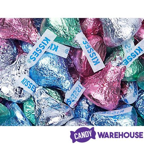 hershey s kisses pastel foiled milk chocolate candy 100 piece bag