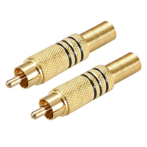 rca stereo male solder connector audio video cable power adapter gold plated pcs walmartcom