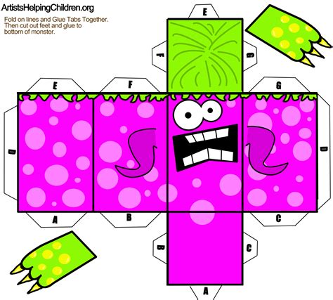 monster paper toy  printable papercraft templates images