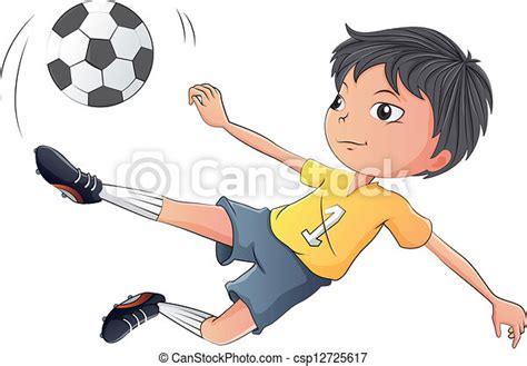 vector clip art    boy playing soccer illustration
