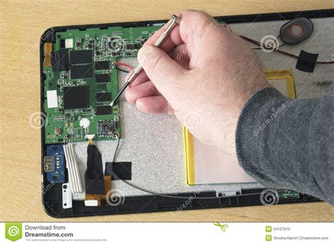 tablet repair stock photo image  hardware mechanism
