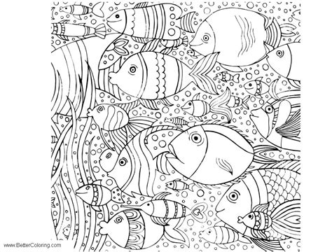 sea coloring pages fishes  printable coloring pages