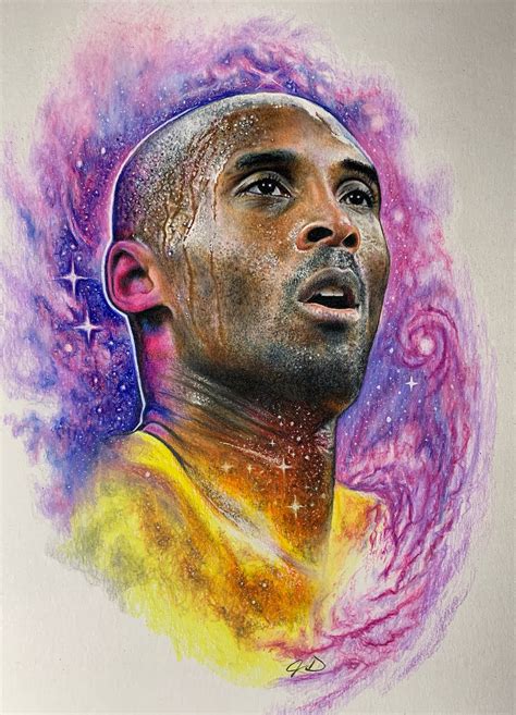 kobe bryant drawing art print etsy