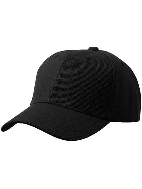 mens plain baseball cap adjustable curved visor hat black walmartcom