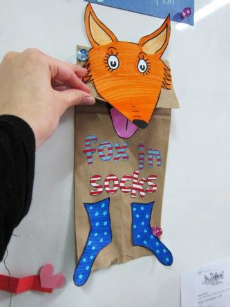 fox  socks paper bag craft life creatively organized