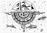 Coloring Water Mandala Pages Adults Coloriage Mandalas Caribbean Pearl Pirates Boat Worlds Sea Typically Inspired Adult Dolphin Valentin sketch template
