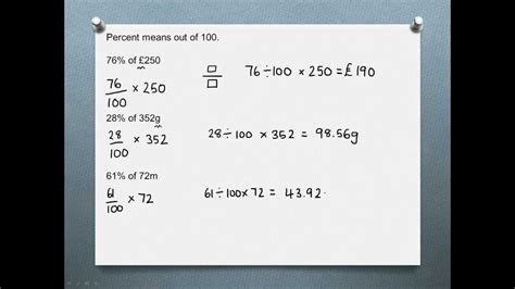 working  percentages   calculator youtube