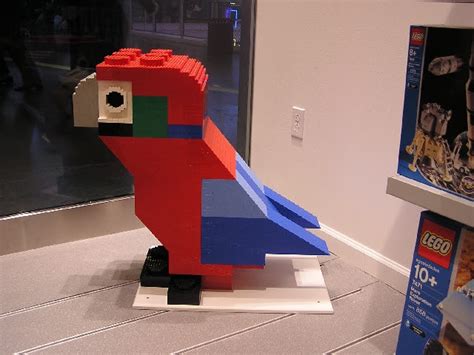 scaled  lego bricks parrot