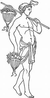 Dionysus Gods Bacchus sketch template