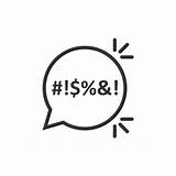 Schimpfwort Grafiken Schrei Flachem Blase Geschäftskonzept Vektordarstellung Sprechen Isoliertem Ikone Wütende Emojis Stil Weißem Beschweren sketch template