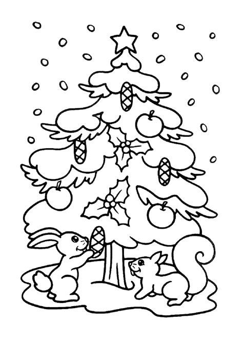 christmas tree coloring pages  childrens printable