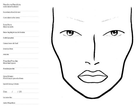 printable makeup face charts printable blank world