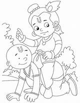 Krishna Coloring Pages Sudama Shiva Friends Kids Ever Drawing Bheem Chota Colouring They Drawings Simple Easy Bestcoloringpages Getdrawings Sheets Painting sketch template