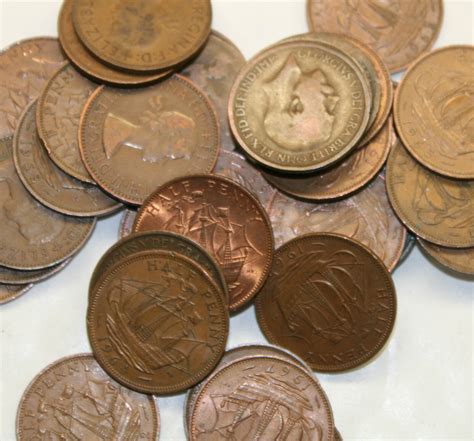 25 half pennies bulk lot british old coins ebay