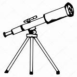 Telescope Drawing Clipart Vector sketch template