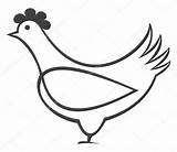 Chicken Outline Drawing Icon Stock Vector Getdrawings Hen Clipart Depositphotos sketch template