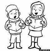 Christmas Carolers Coloring Pages Online Clipart Thecolor sketch template