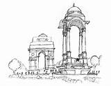India Gate Sketch Drawing Delhi Getdrawings Wanderer Sketches Pencil Paintingvalley sketch template