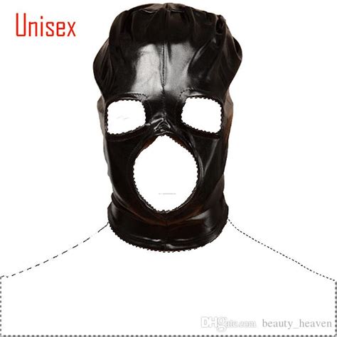black bdsm sex head masks hood slave mask sm player open