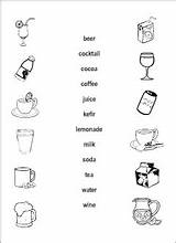 Drinks Vocabulary Kids Esl Matching English Match Milk Water Juice Coffee Read Tea Printables Soda Worksheet Worksheets Activity Printable Learning sketch template