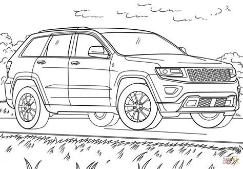 jeep grand cherokee coloring page  printable coloring pages
