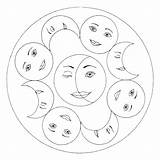 Mandala Moon Kleurplaten sketch template