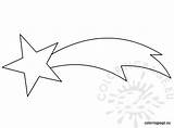Star Comet Christmas Template Coloring sketch template