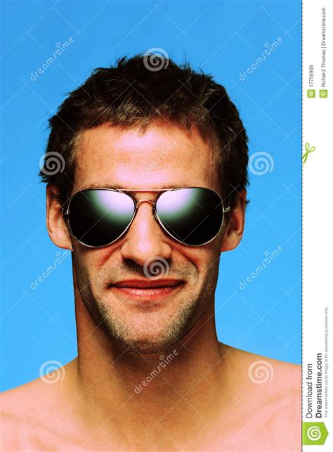 Man Wearing Aviator Sunglasses Stock Image Image Of