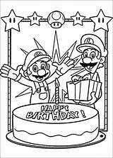 Mario Super Kleurplaat Coloring Birthday Pages Bros Coloriage Happy Party Kart Colorear Para Printable Bross Colouring Color Imprimer Print Brothers sketch template