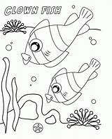 Coloring Sea Life Pages Fish Cute Clown Print Color Kids Painting Wallpaper Clipart Comments Library Coloringhome Line sketch template