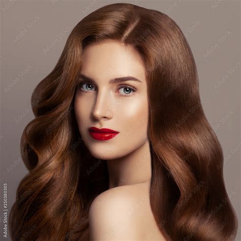 Beautiful Hair Woman Female Model Girl With Long Red Curly Hair