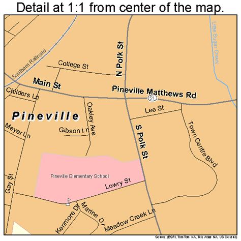 pineville north carolina street map